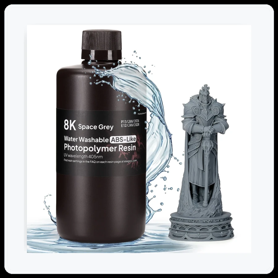 ELEGOO 8K Water-Washable ABS-Like Resin