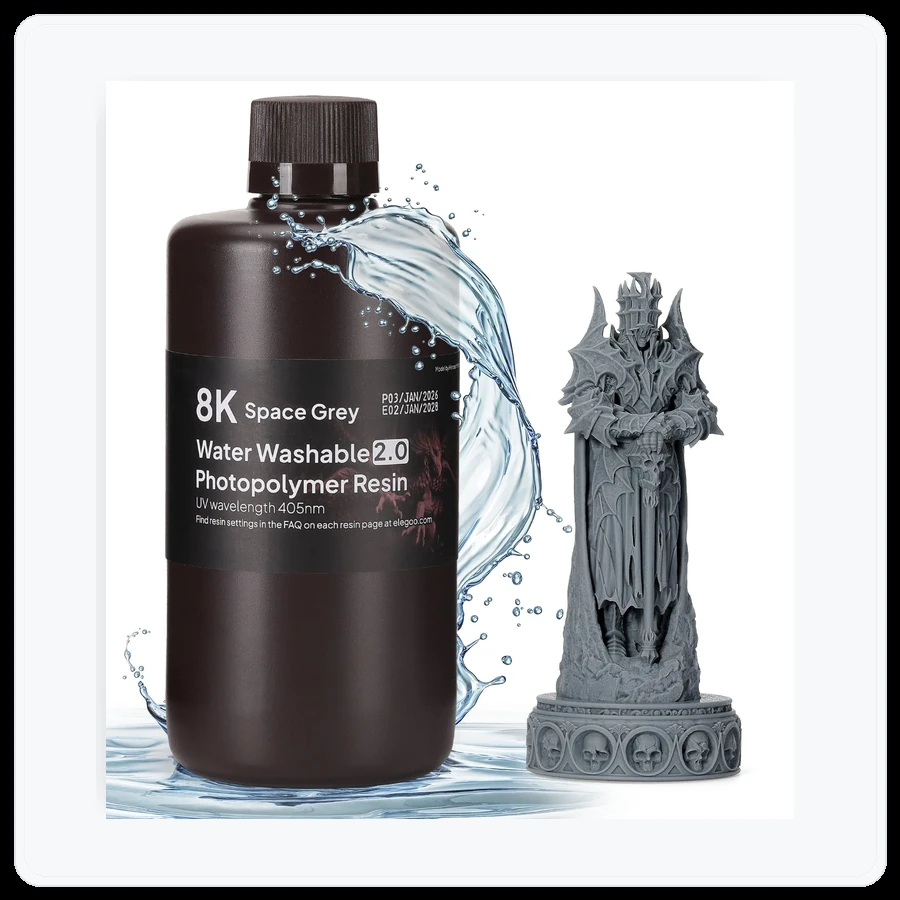 ELEGOO 8K Water-Washable Resin V2.0