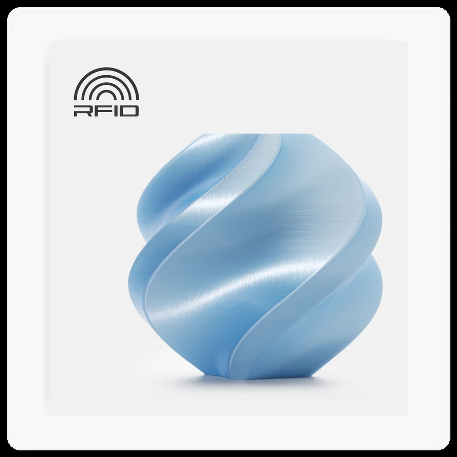 Bambu Lab PLA Silk+ - Baby Blue (13603) / Filament with spool / 1 kg