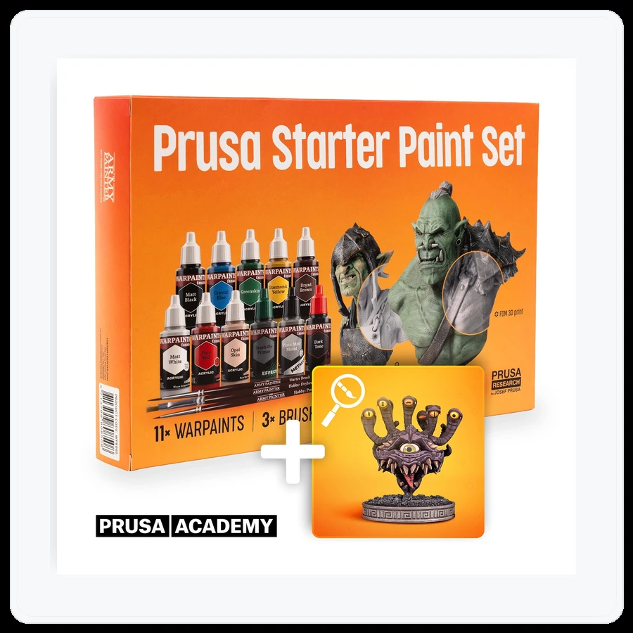 Prusa3D Prusa Starter Paint Set + Miniature Painting for Beginners Online course Bundle