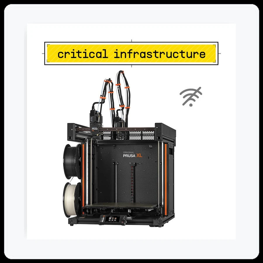 Prusa3D XL+ Dual-Head Critical Infrastructure