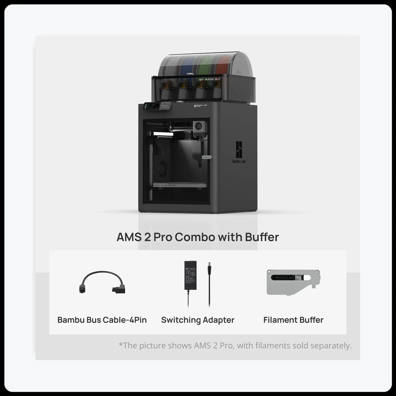 Bambu Lab P1S 3D Printer AMS 2 Pro Combo
